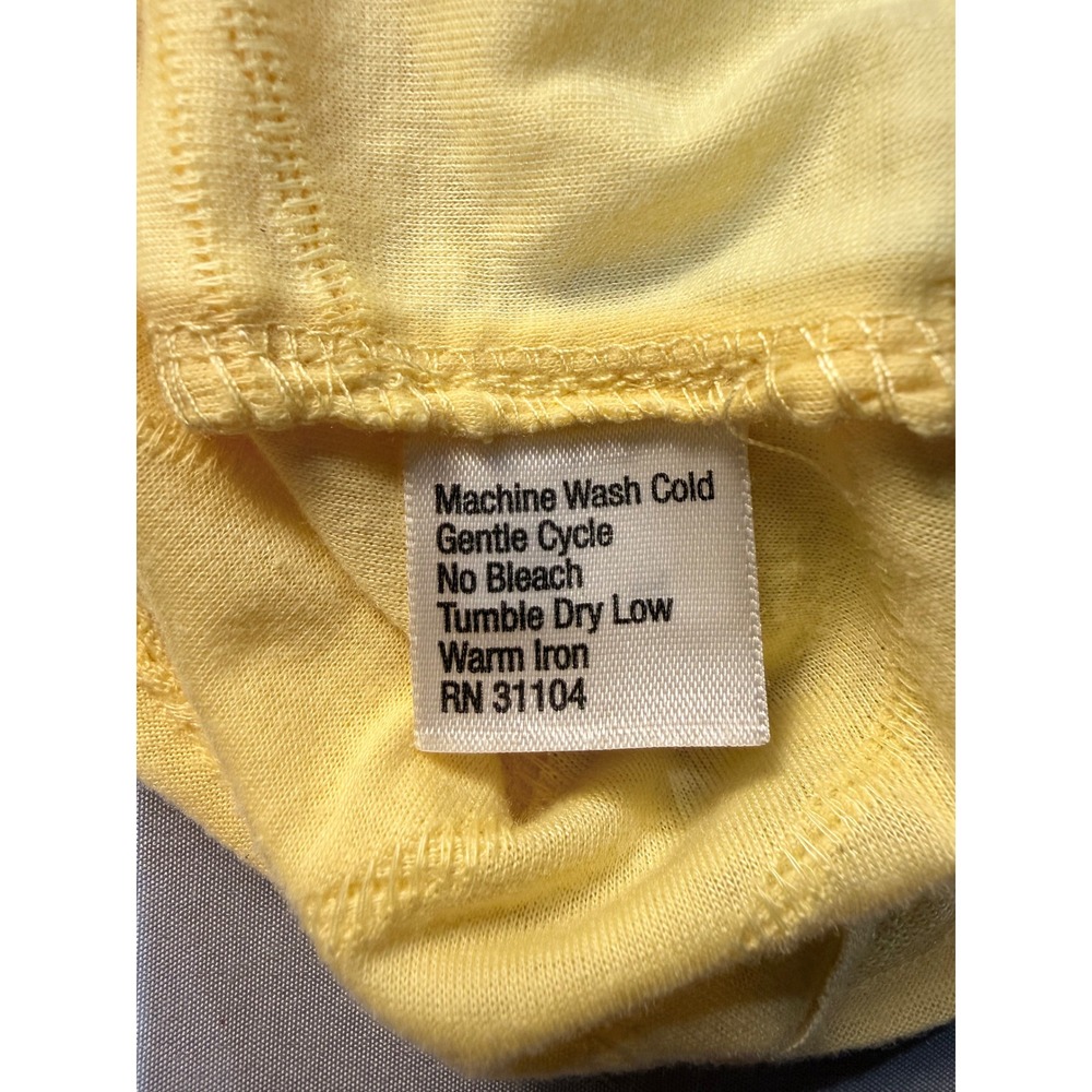 Kim Rogers Womens Petite Large‎ Yellow Wavy Textured Short Sleeve Scoop Neck Top - Picture 3 of 4
